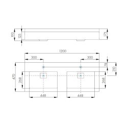 Раковина  две чаши AQUATON Сакура 1200, белая (1A72433KSK010)