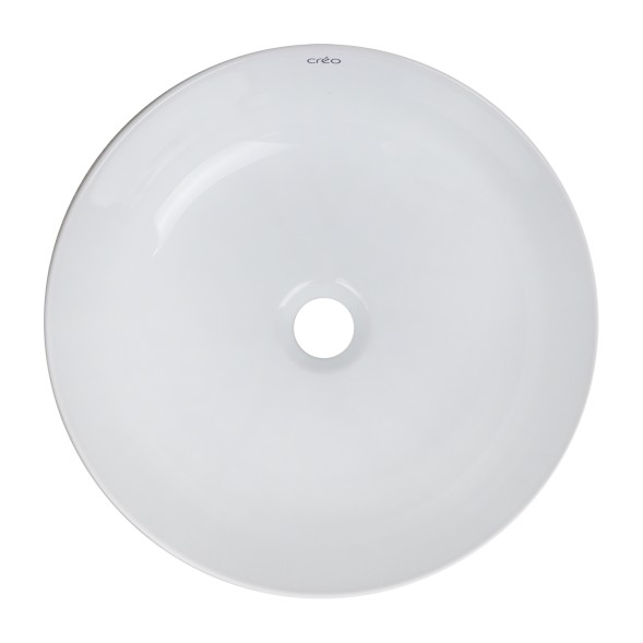 Раковина-чаша Creo Ceramique 400х400х140 накладная, круглая, керамика, белый глянцевый (PU4400)