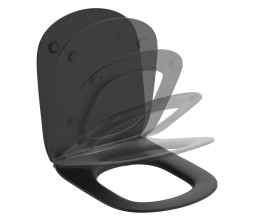 Промо-комплект: Унитаз с инсталляцией Ideal Standard Tesi с сиденьем Микролифт, черный шелк (T3868V1)