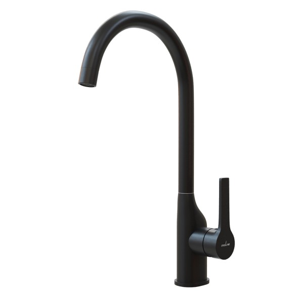 Смеситель для кухни 35k MIXLINE ML23-032 &amp;quot;Round Black&amp;quot; высокий излив боковая ручка ЧЕРНЫЙ - ML23-032 