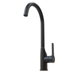 Смеситель для кухни 35k MIXLINE ML23-032 "Round Black" высокий излив боковая ручка ЧЕРНЫЙ - ML23-032