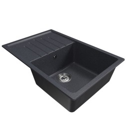 Мойка ML-GM19 КОМФОРТ с крылом, антрацит  (343),  750*500*200мм - 00-00009405 