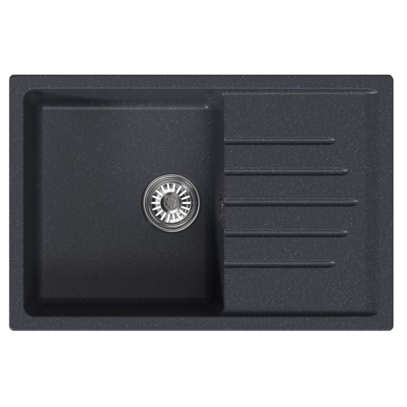 Мойка ML-GM19 КОМФОРТ с крылом, антрацит  (343),  750*500*200мм - 00-00009405 