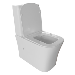 Унитаз-компакт безободковый WAVE PROMO гориз, нижн, 2-кн.арм, сид. дюропл, м/л, быстр, БЕЛЫЙ глянец - 551845