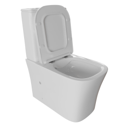 Унитаз-компакт безободковый WAVE PROMO гориз, нижн, 2-кн.арм, сид. дюропл, м/л, быстр, БЕЛЫЙ глянец - 551845