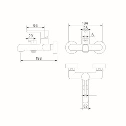 Смеситель для ванны 35к IDDIS AIGBC00i02WA &amp;quot;Aiger&amp;quot; без душ. аксессуаров, ХРОМ матовый - AIGBC00i02WA 