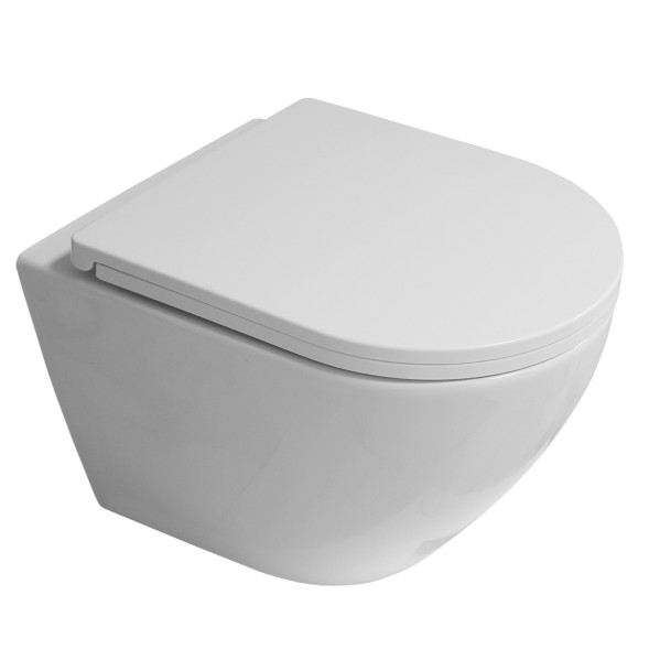 Унитаз подвесной Azario Blanco торнадо, с сиденьем микролифт, дюропласт 490*360*360 (AZ-9003WT)