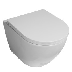 Унитаз подвесной Azario Blanco торнадо, с сиденьем микролифт, дюропласт 490*360*360 (AZ-9003WT)