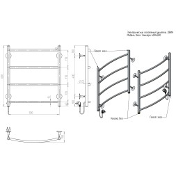 Полотенцесушитель электрический ДВИН R Electro Eco лесенка 60/50, полированный (4627162894184)