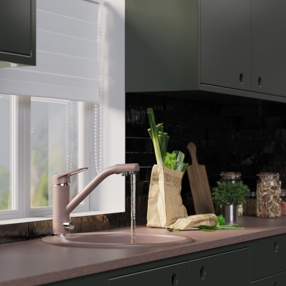 Смеситель для кухни 40к MIXLINE ML-GS05 (307) терракотовый с вых. для питьевого фильтра - 00-00001899 