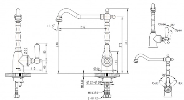 Смеситель для кухни Bravat Art Хром (F775109C-1)