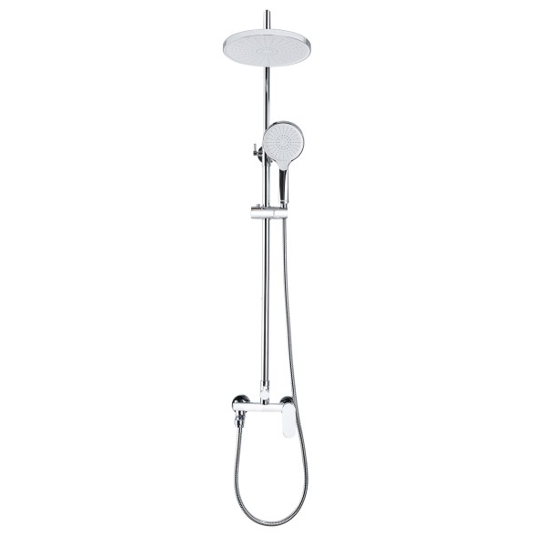 Душевая колонна Azario ARIZONA со смесителем для ванны, с поворотным изливом, круглая, хром (AZ-20R)