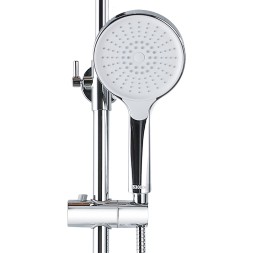 Душевая колонна Azario ARIZONA со смесителем для ванны, с поворотным изливом, круглая, хром (AZ-20R)