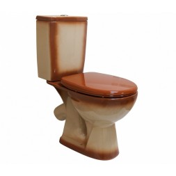 Унитаз-компакт "Уют" коричневый (косой, нижн, сид полип, 2-кн арм) (Rosa) - 4630055558797
