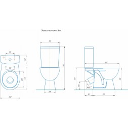 Унитаз-компакт "Уют" коричневый (косой, нижн, сид полип, 2-кн арм) (Rosa) - 4630055558797