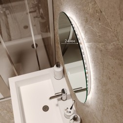 Зеркало MIXLINE "Саванна-Лайт" D500 сенсорный выкл., светодиодная открытая подсветка - LED-00002600