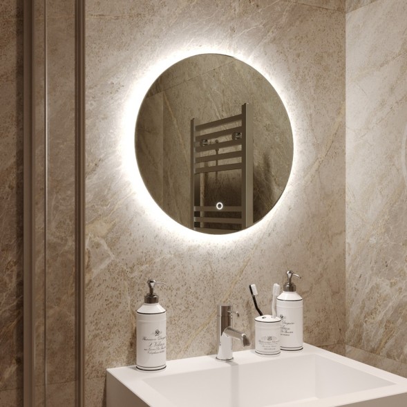 Зеркало MIXLINE &amp;quot;Саванна-Лайт&amp;quot; D500 сенсорный выкл., светодиодная открытая подсветка - LED-00002600 