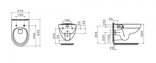 ПЭК Roca Victoria Pack подвесной унитаз Rimless + инсталляция + Slim сиденье дюропласт (7.8931.0.501.0)