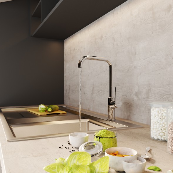 Смеситель для кухни 35k MIXLINE ML24-032 &amp;quot;Unito&amp;quot; высокий излив боковая ручка - ML24-032 