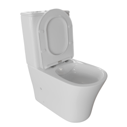 Унитаз-компакт безободковый WAVE TREND гориз, нижн, 2-кн.арм, сид. дюро, м/л, быстр, БЕЛЫЙ глянец - 551846