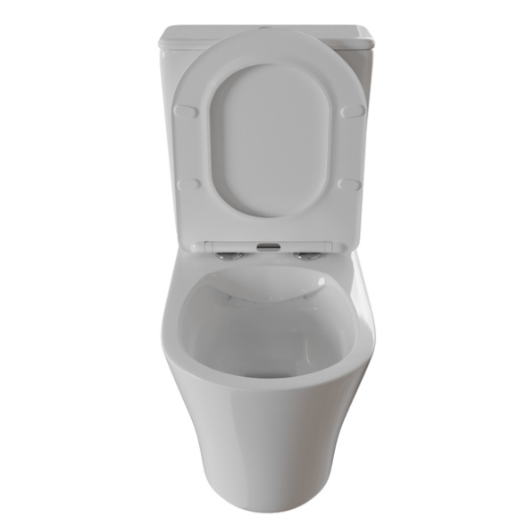 Унитаз-компакт безободковый WAVE TREND гориз, нижн, 2-кн.арм, сид. дюро, м/л, быстр, БЕЛЫЙ глянец - 551846 