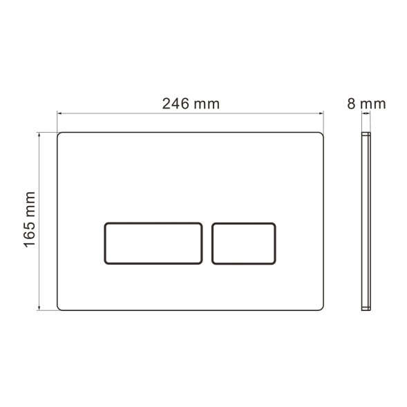 Кнопка смыва WAVE V2 универсальная ЧЕРНАЯ АБС прямоугольная - 552529 