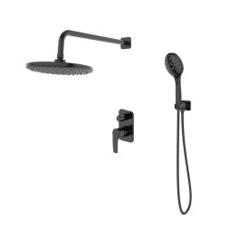 Душевая система 35к IDDIS RAYBL02i67 "Ray" лейка "Тропический душ", встраиваемая ЧЕРНЫЙ матовый - RAYBL02i67