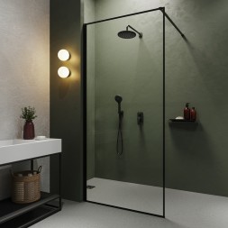 Душевая система 35к IDDIS RAYBL02i67 "Ray" лейка "Тропический душ", встраиваемая ЧЕРНЫЙ матовый - RAYBL02i67