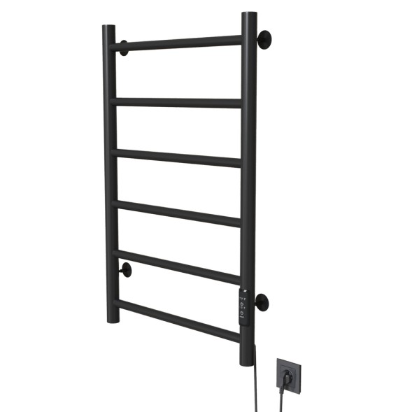 Полотенцесушитель MIXLINE VEGA  80х50 (таймер, 289 Вт, 6 перекладин) электрический ЧЕРНЫЙ - ML-556349 