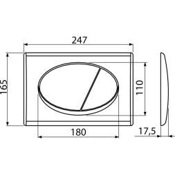 Кнопка для инсталляции ALCAPLAST/Alcadrain М71 овал, хром-глянец - M71
