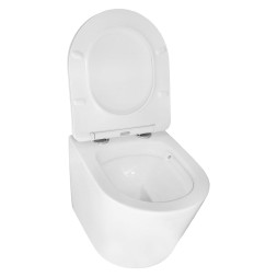 Унитаз подвесной Azario Teramo 480х365х360 безободковый, в комплекте с сидением микролифт, белый (AZ-0053 SP)