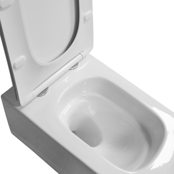 Унитаз подвесной Azario Indor Торнадо, с сиденьем микролифт/дюропласт 520*360*360 (AZ-9004WT)