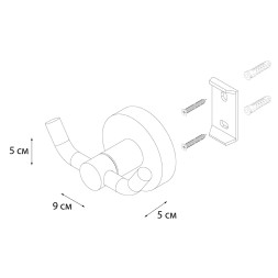 Крючок Fixsen Comfort Gold двойной, золото сатин (FX-87005A)