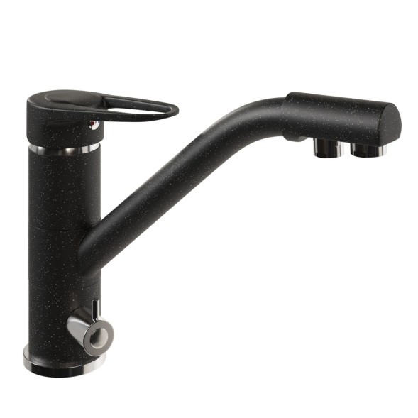Смеситель для кухни 40к MIXLINE ML-GS05 (308) черный с вых. для питьевого фильтра - 00-00000612 