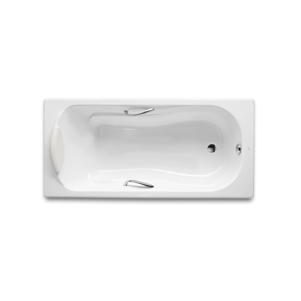 Ванна чугунная Roca HAITI 160х80, противоскользящее покрытие, отверстия для ручек