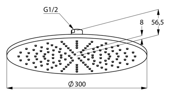 Верхний душ KLUDI A-QA  круглый, плоский, 300 мм, черный матовый (6433087-00)
