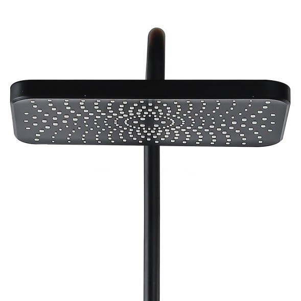 Душевая колонна Azario ARIZONA со смесителем для ванны, с поворотным изливом, прямоугольная, черный (AZ-20BS)