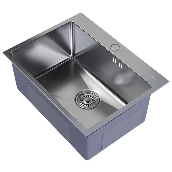 Мойка настол.монтаж 53х43 (3,0) вып 3 1/2  MIXLINE PRO 22см с сифоном (сатин) - 547233 