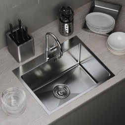 Мойка настол.монтаж 53х43 (3,0) вып 3 1/2 MIXLINE PRO 22см с сифоном (сатин) - 547233