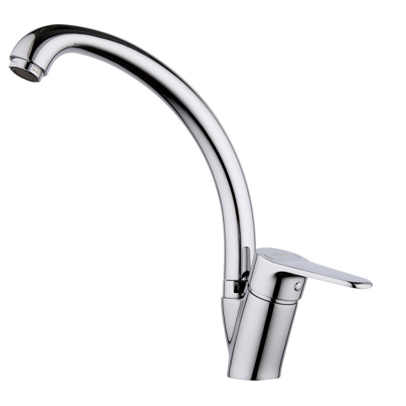 Смеситель для кухни 35к G4136 GAPPO высокий пов. излив, п/гайку, ХРОМ - G4136 