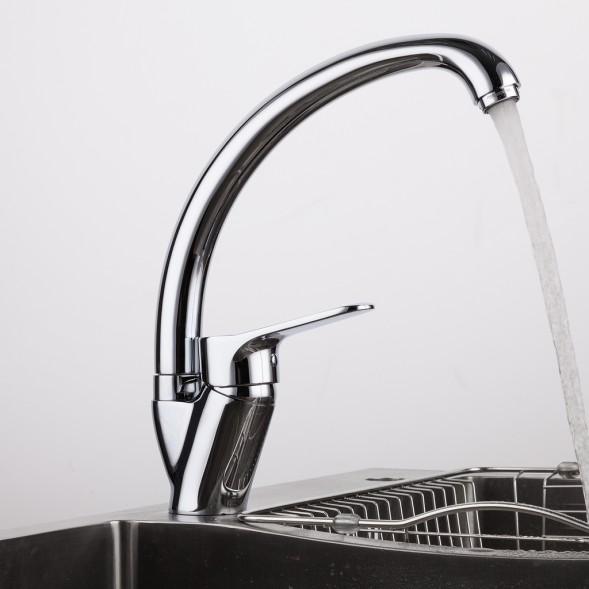 Смеситель для кухни 35к G4136 GAPPO высокий пов. излив, п/гайку, ХРОМ - G4136 