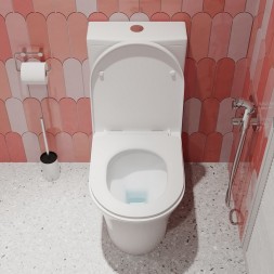 Унитаз-компакт безободковый IDDIS STNRDSEi24 "Stone" прям. вып,сиденье дюропласт.,микролифт2-кн арм - STNRDSEi24