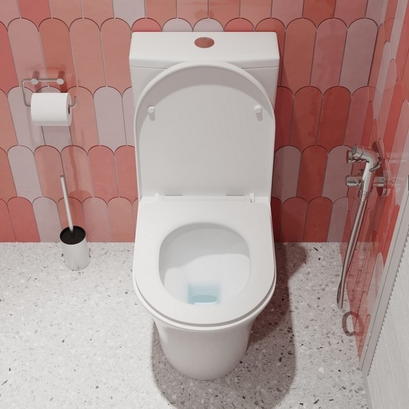 Унитаз-компакт безободковый IDDIS STNRDSEi24 &amp;quot;Stone&amp;quot; прям. вып,сиденье дюропласт.,микролифт2-кн арм - STNRDSEi24 