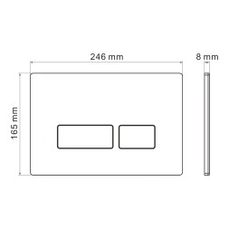 Кнопка смыва WAVE V3 универсальная ХРОМ АБС прямоугольная - 552530 