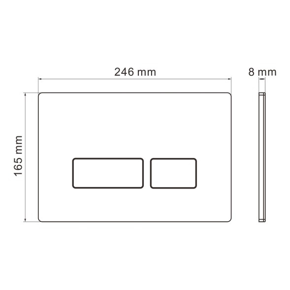 Кнопка смыва WAVE V3 универсальная ХРОМ АБС прямоугольная - 552530 