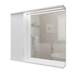 Зеркальный шкаф &amp;quot;Лайн-80&amp;quot; левый с подсветкой (ПВХ) - 553016 