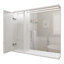 Зеркальный шкаф &amp;quot;Лайн-80&amp;quot; левый с подсветкой (ПВХ) - 553016 