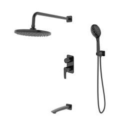Душевая система 35к IDDIS RAYBL03i68 "Ray" лейка "Тропический душ", встраиваемая, ЧЕРНЫЙ матовый - RAYBL03i68