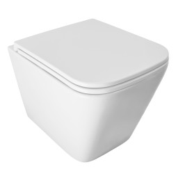 Унитаз подвесной Azario PRO (квадратный) СКРЫТОЕ ТОРНАДО безободковый унитаз в комплекте с сидением микролифт скрытая система смыва  490*345*355 мм (PRO-002 UQ3)