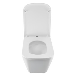 Унитаз подвесной Azario PRO (квадратный) СКРЫТОЕ ТОРНАДО безободковый унитаз в комплекте с сидением микролифт скрытая система смыва  490*345*355 мм (PRO-002 UQ3)